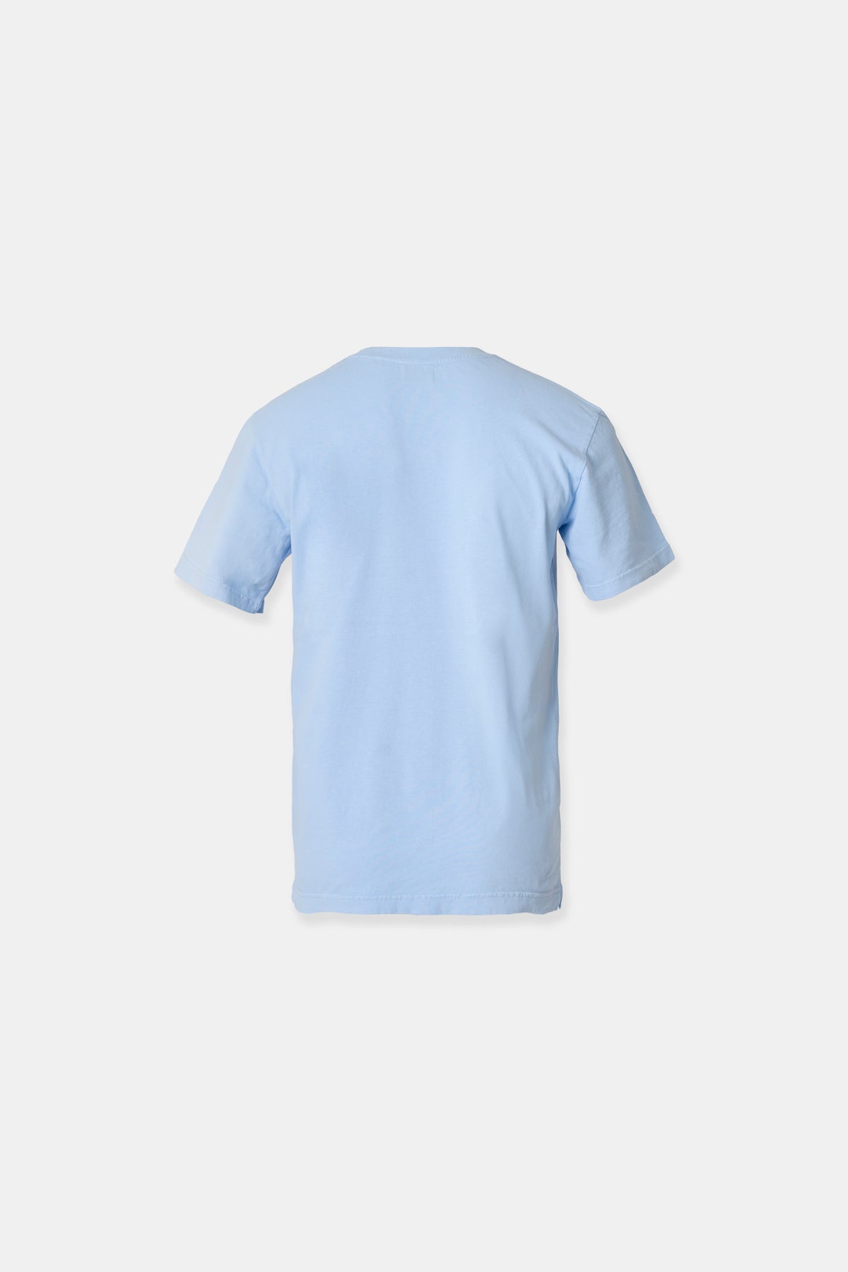 Peach-skin cotton jersey t-shirt in sky blue, side view