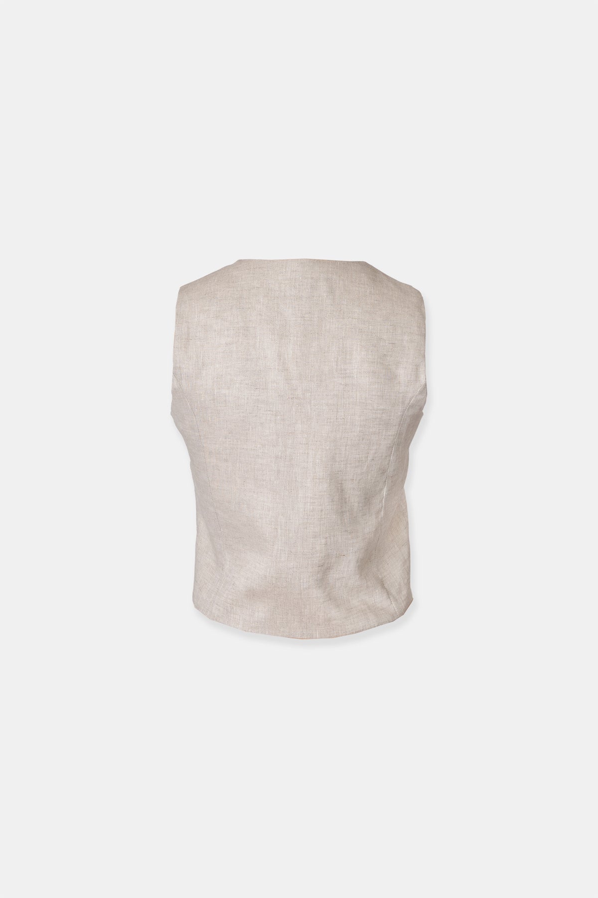 Linen waistcoat in beige, side view