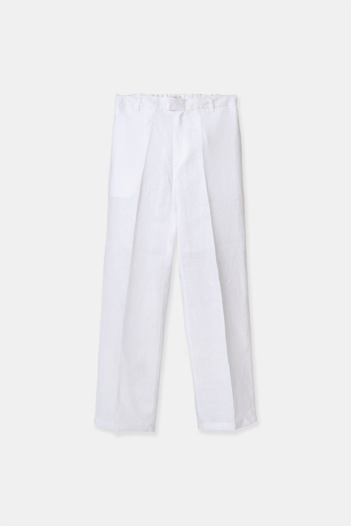 Women’s linen trousers in white, high waisted, 100% linen