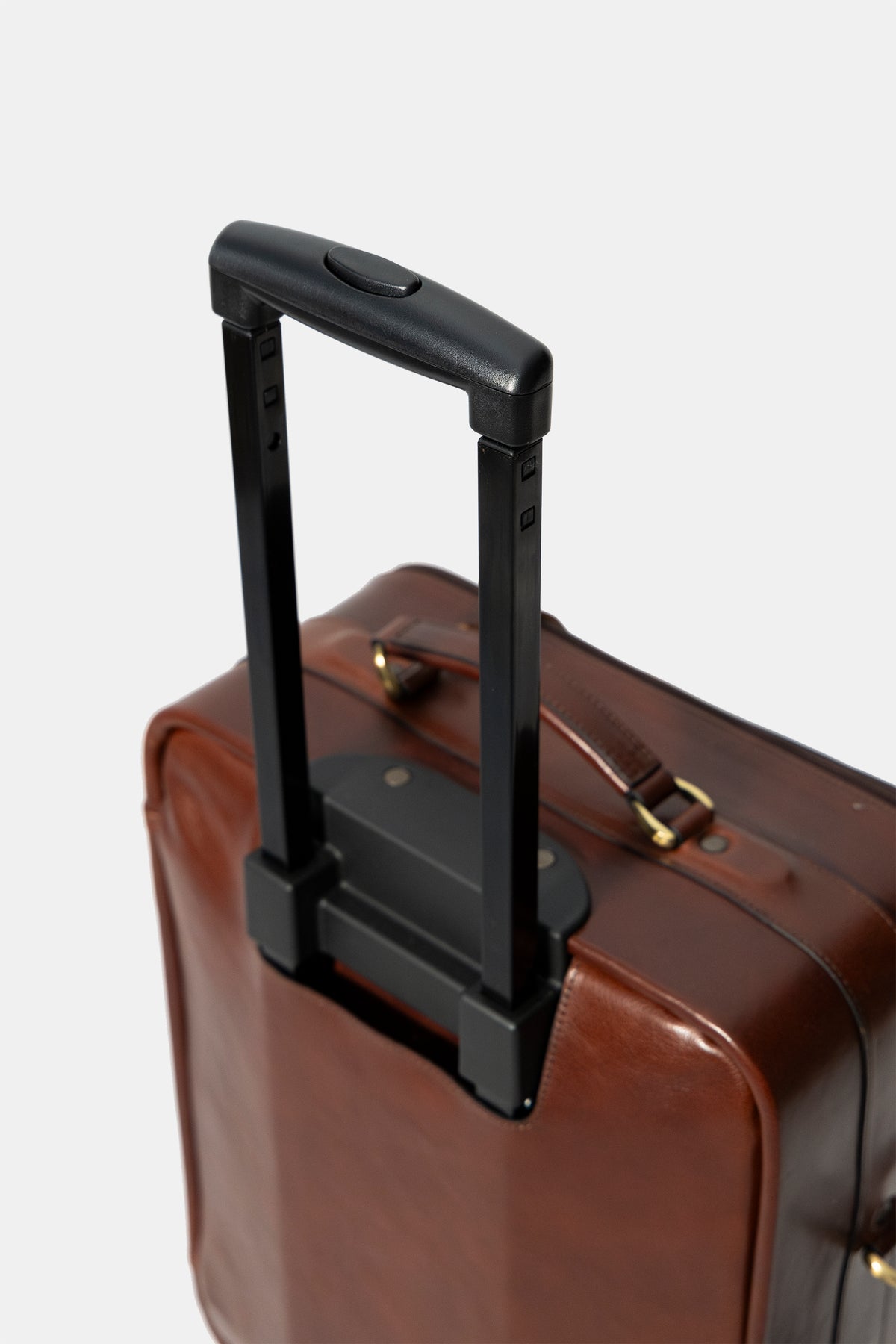 Leather travel trolley in brown, interior view
