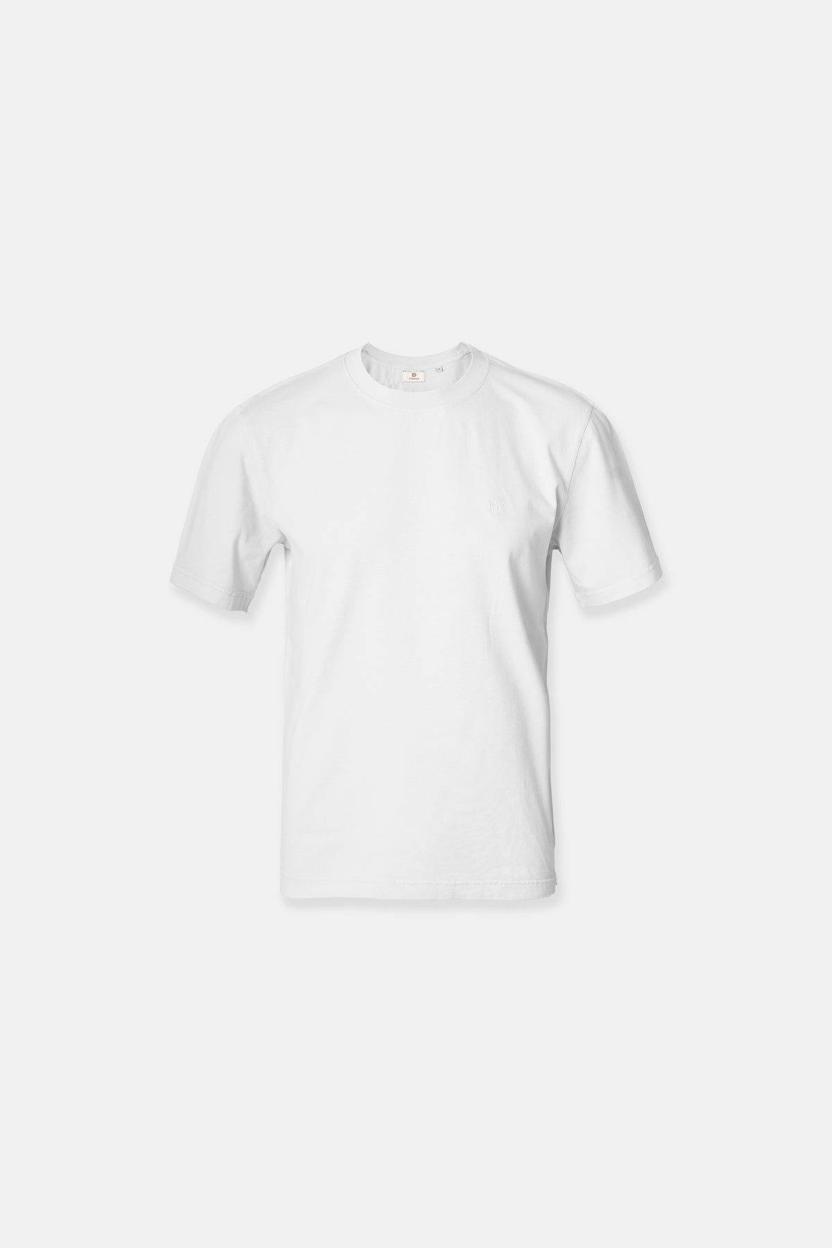 Peach-skin cotton jersey t-shirt in off white, 190 g/m² organic cotton