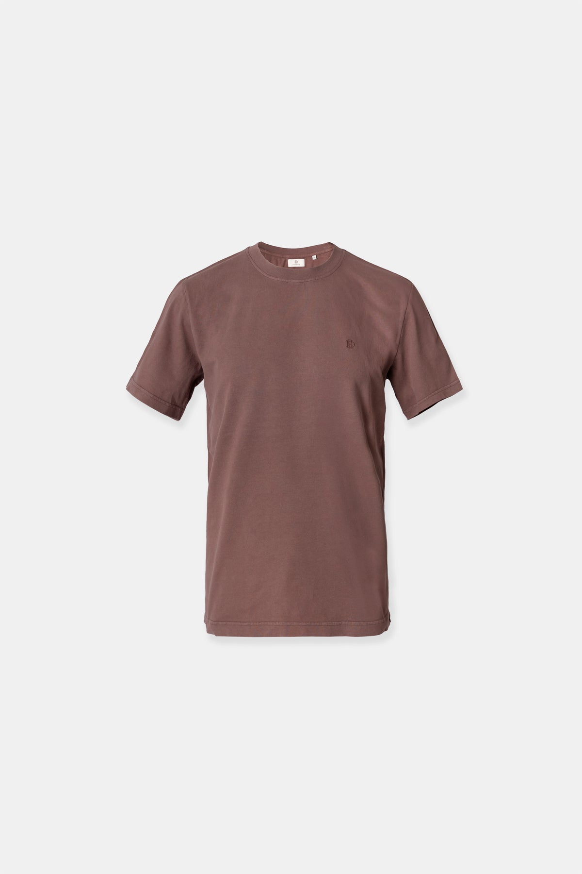 Peach-skin cotton jersey t-shirt in brown, 190 g/m² organic cotton