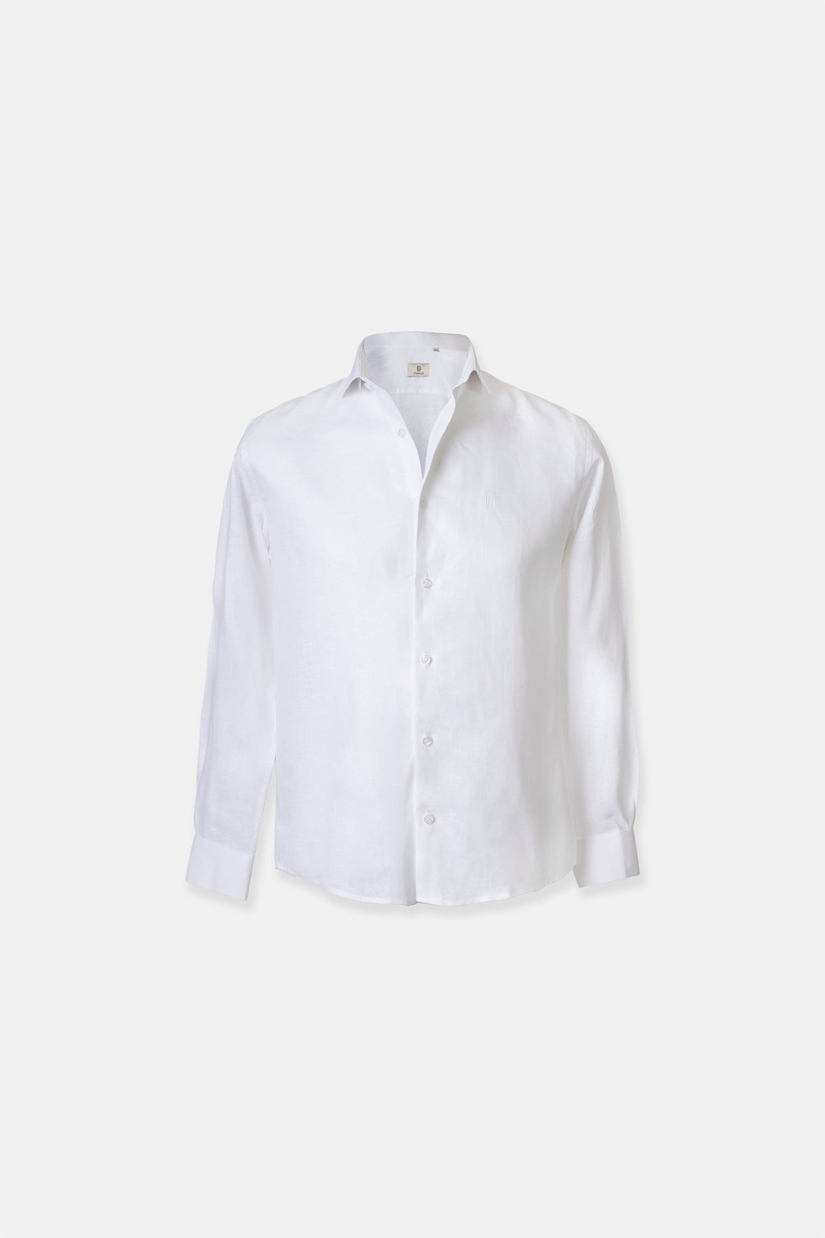Men’s linen shirt in white, 100% European linen at 155 g/m²
