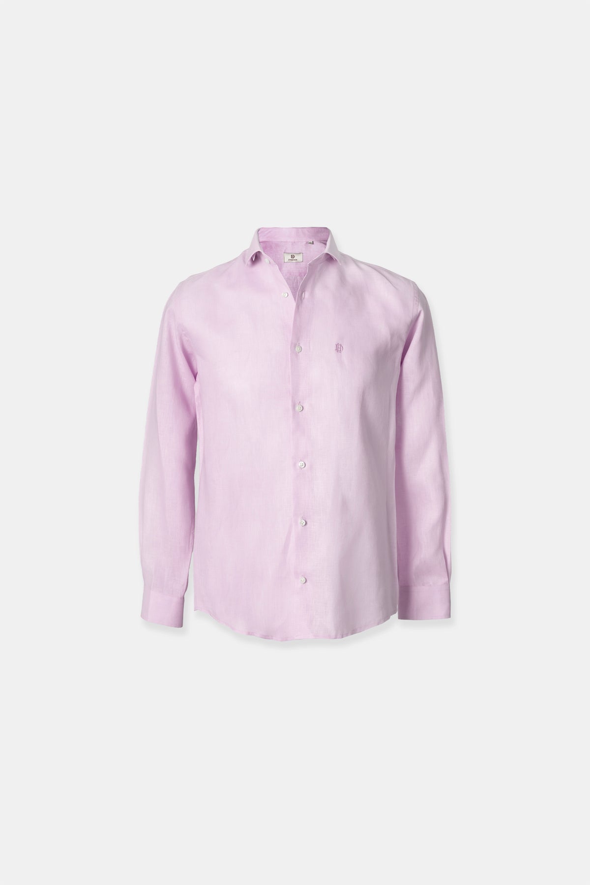Men’s linen shirt in pastel pink, 100% European linen at 155 g/m²