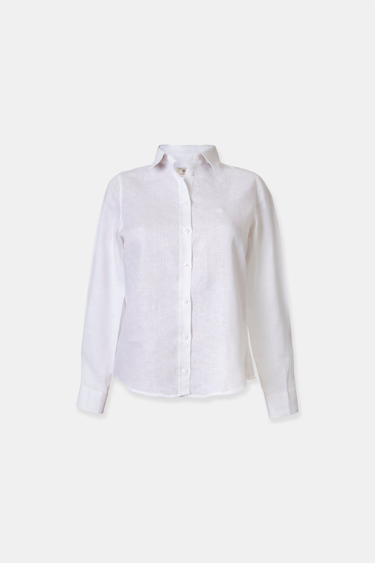Linen blouse in white, 100% European linen at 155 g/m²