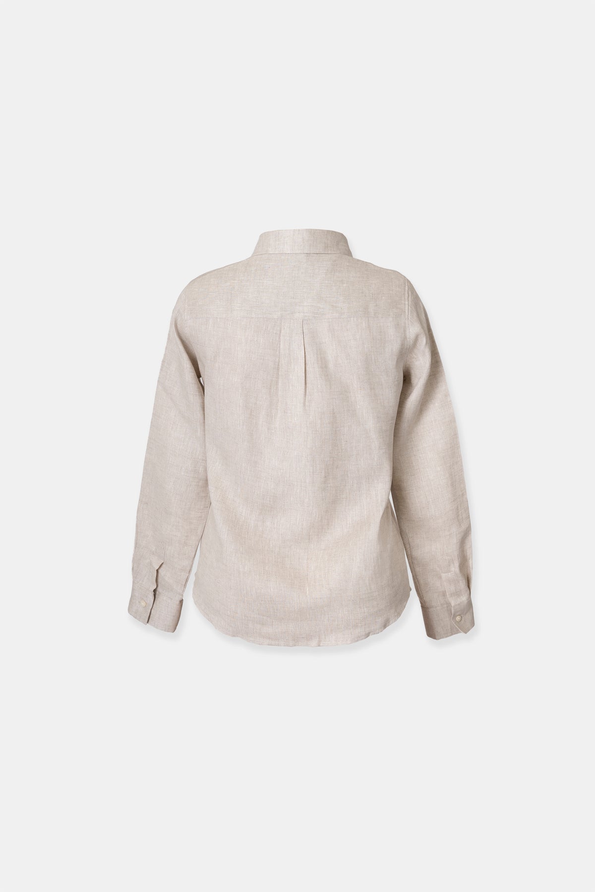 Linen blouse in beige, side view