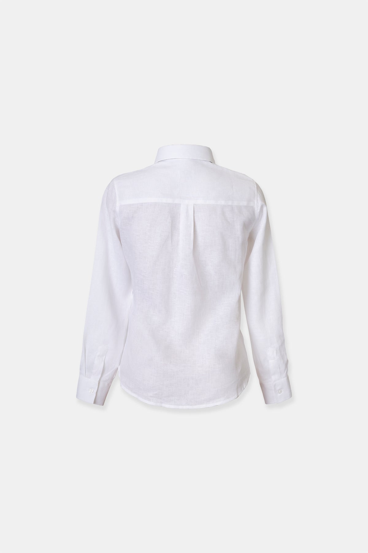 Linen blouse in white, side view