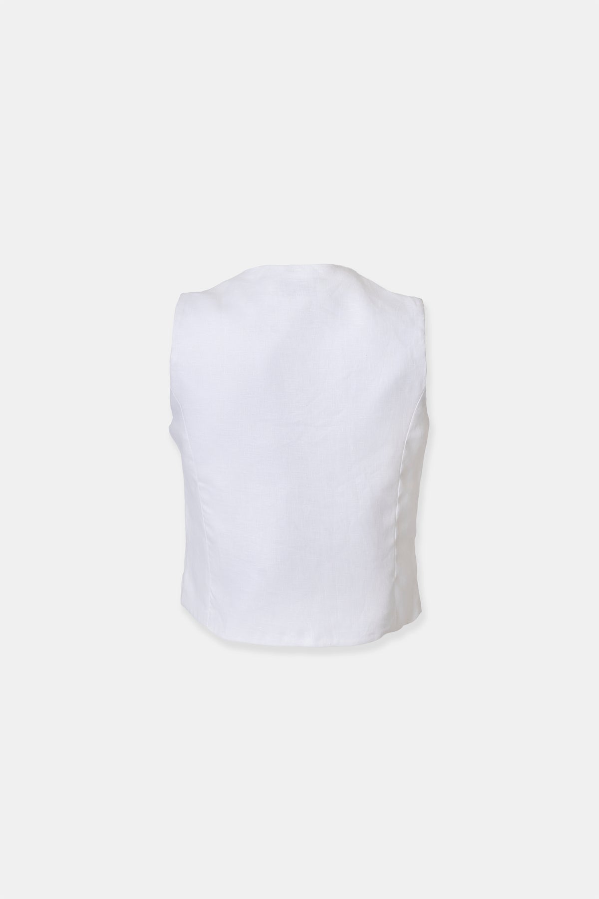 Linen waistcoat in white, side view