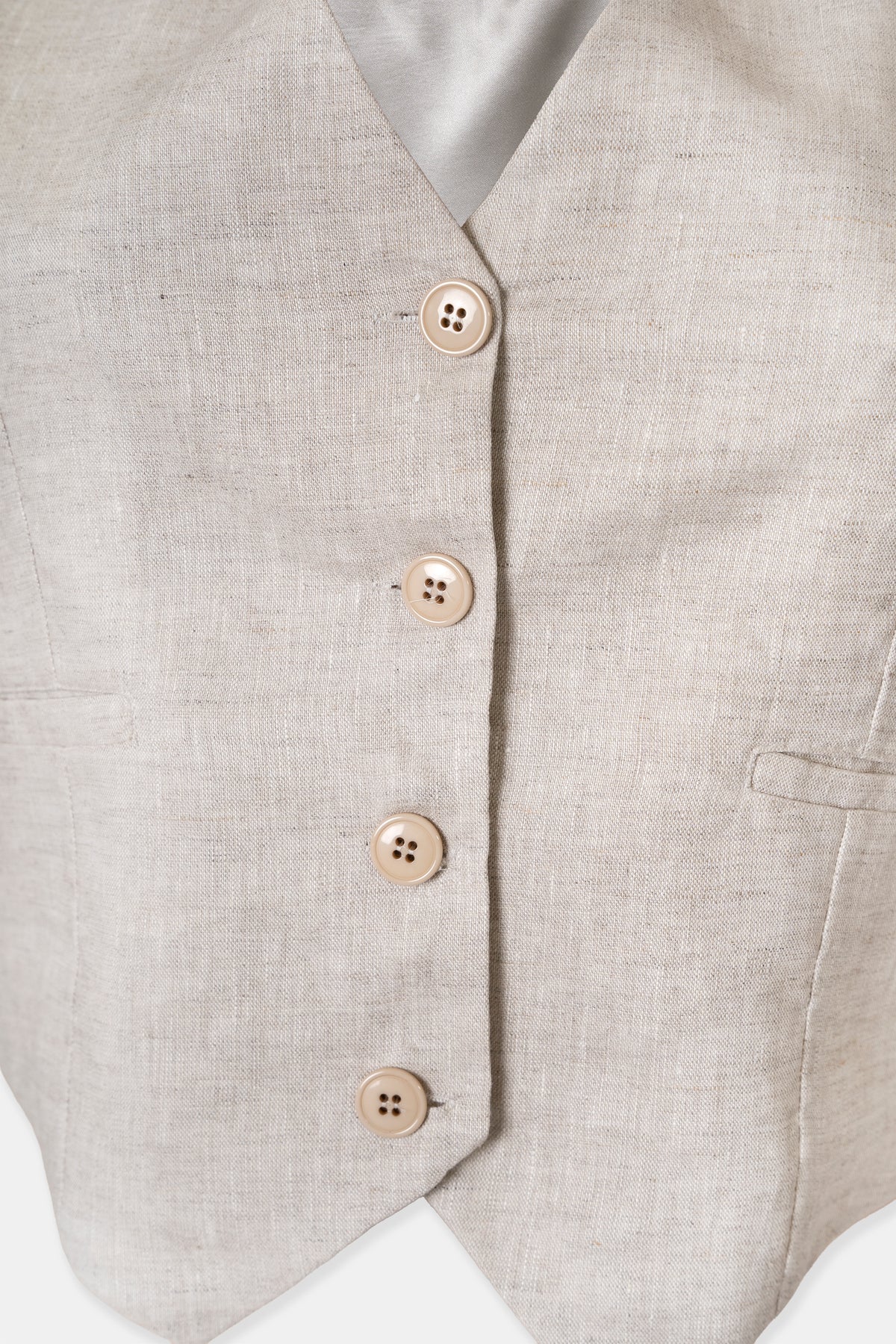 Linen waistcoat in beige, back view