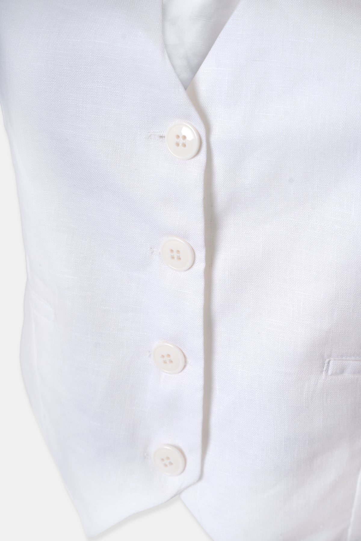 Linen waistcoat in white, back view