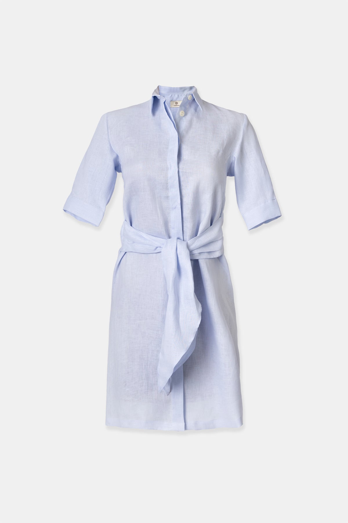 Linen shirt dress in pastel blue, 155 g/m² European linen