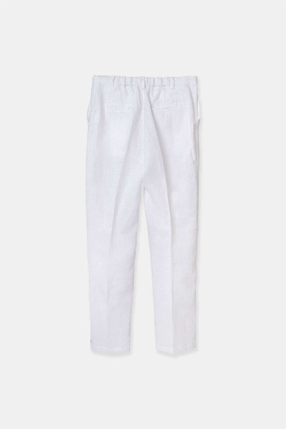 Men’s linen trousers in white, side view