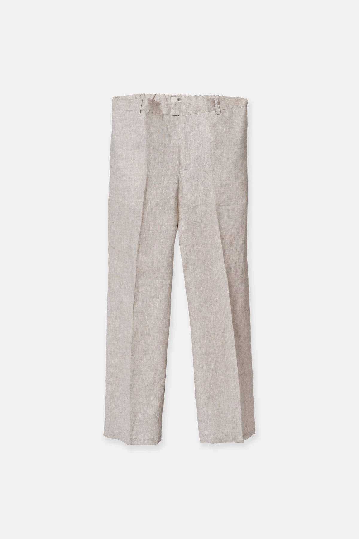 Women’s linen trousers in beige, high waisted, 100% linen
