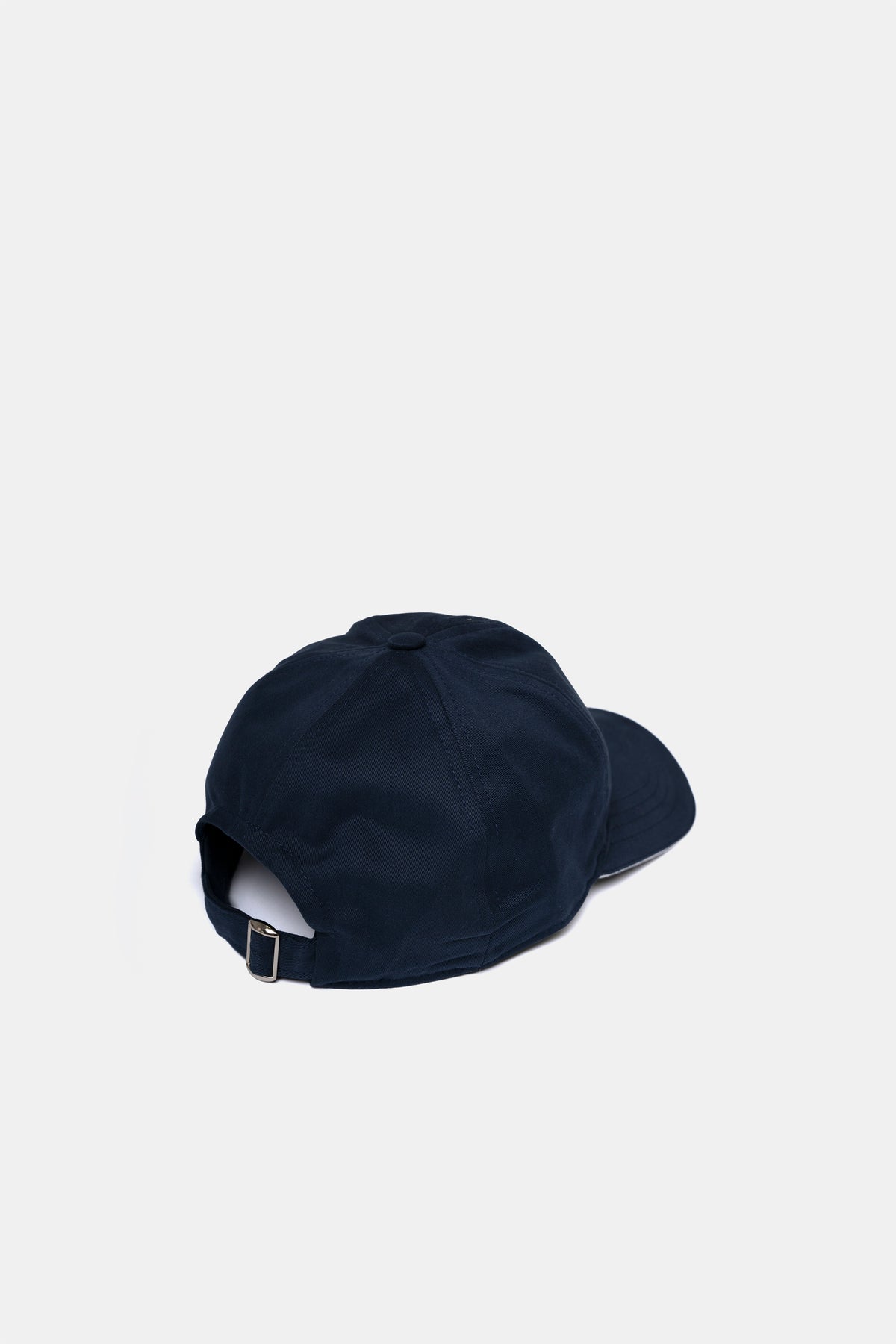 Cotton cap in blue, side view